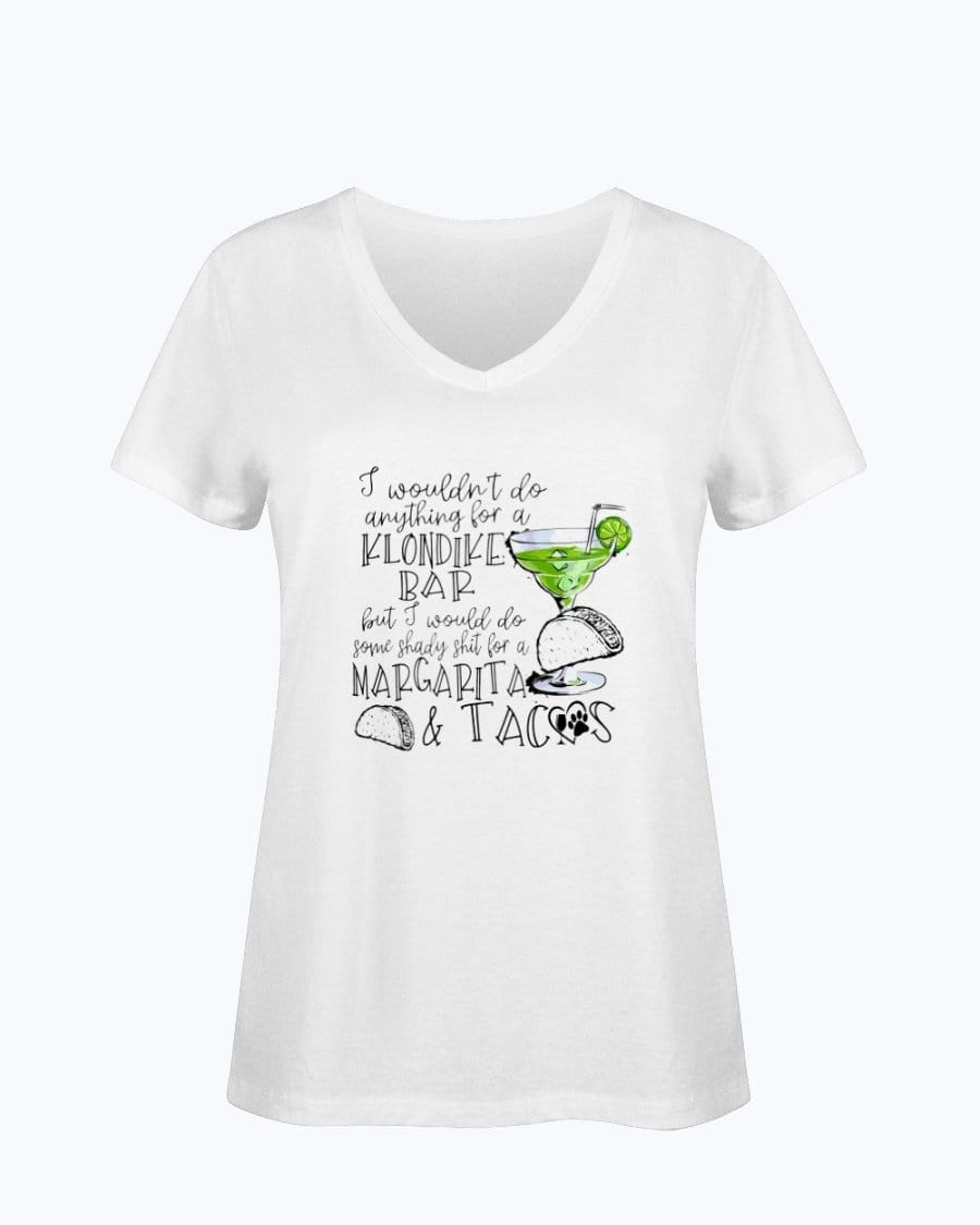Shirts White / S Winey Bitches Co Margaritas and Tacos Ladies HD V Neck T WineyBitchesCo
