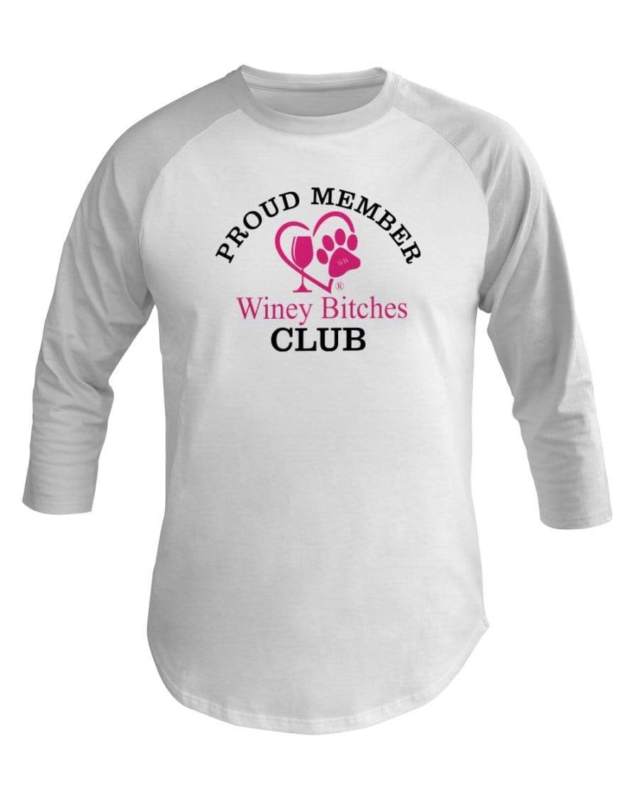 Shirts White / XS Winey Bitches Co 3/4 Sleeve Raglan Shirt WineyBitchesCo