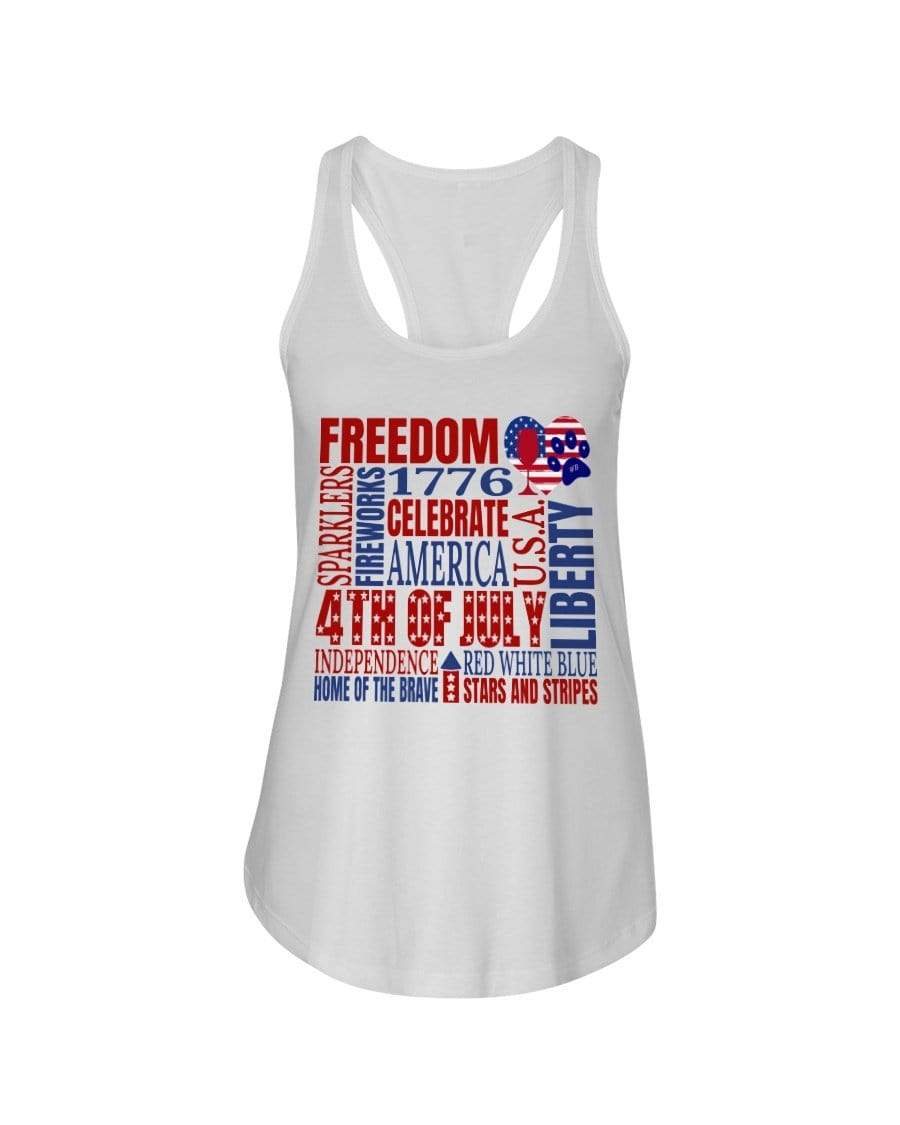 Shirts White / XS Winey Bitches Co "Celebrate America" Ladies Racerback Tank WineyBitchesCo
