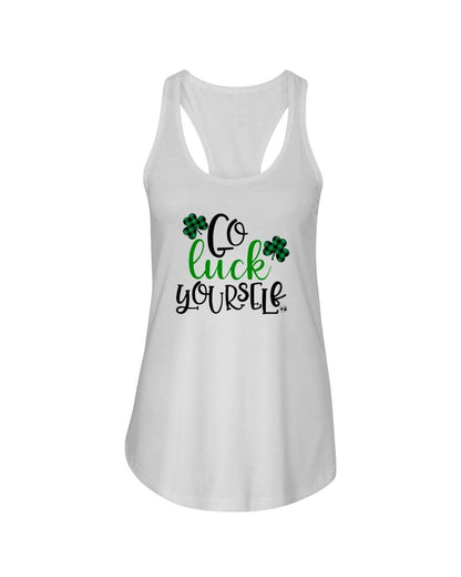 Shirts White / XS Winey Bitches Co "Go Luck Yourself" Ladies Racerback Tank Top* WineyBitchesCo