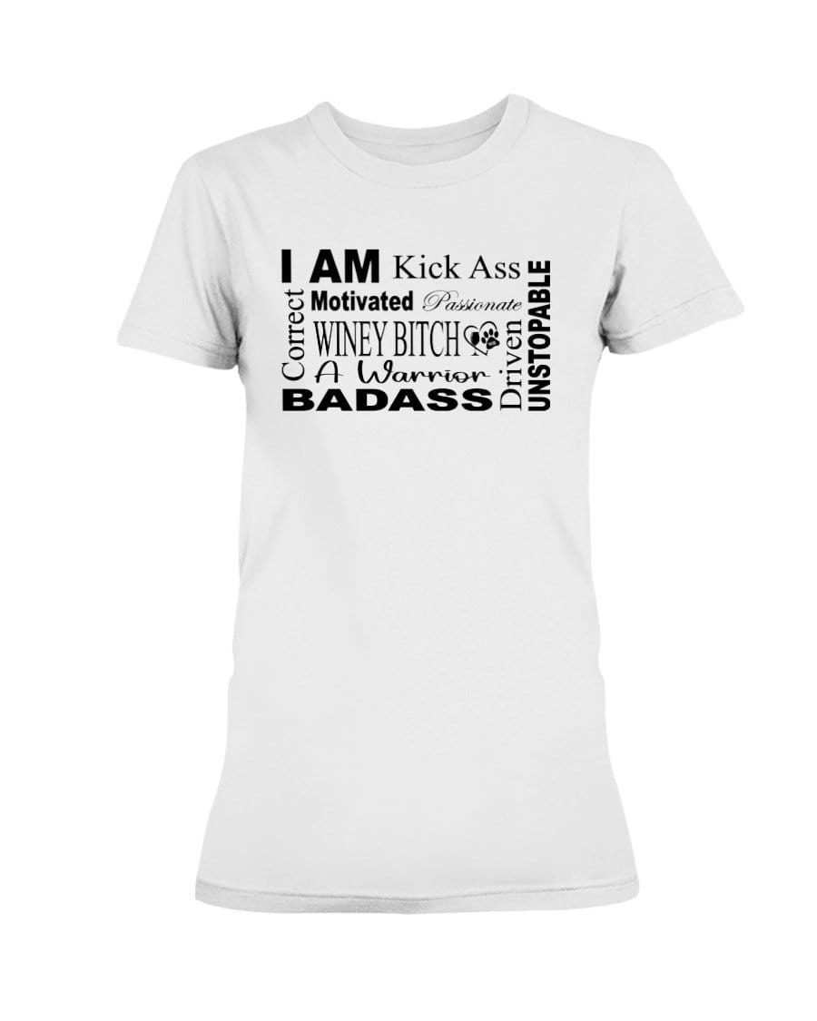 Shirts White / XS Winey Bitches Co "I Am Motivated" Black Lettering- Ultra Ladies T-Shirt WineyBitchesCo
