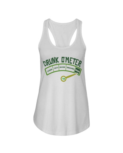 Shirts White / XS Winey Bitches Co "Irish Drunk O'Meter" Ladies Racerback Tank WineyBitchesCo