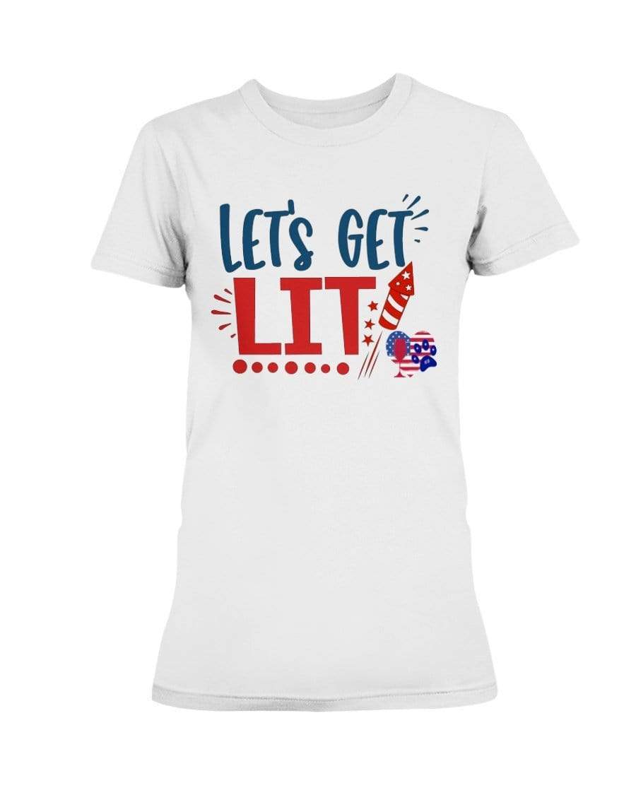 Shirts White / XS Winey Bitches Co "Let Get Lit" Ultra Ladies T-Shirt WineyBitchesCo