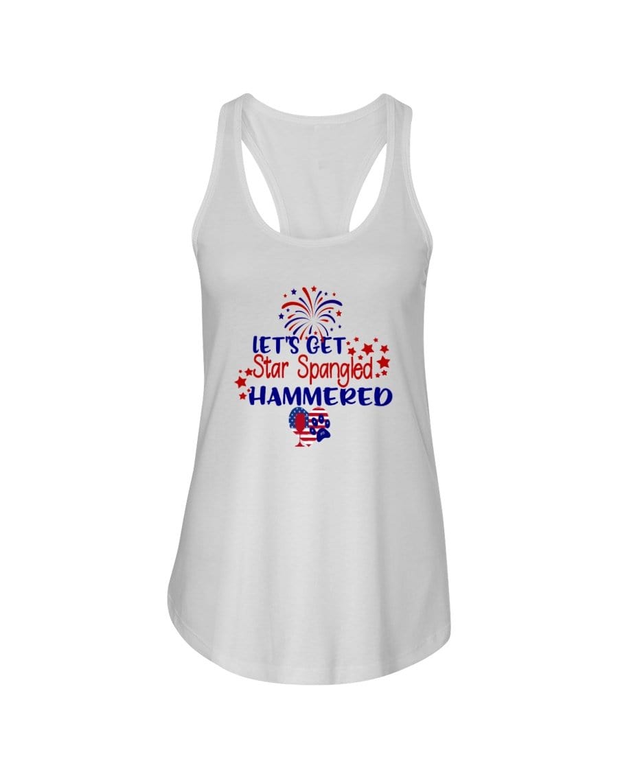Shirts White / XS Winey Bitches Co "Let's Get Star Spangled Hammered" Ladies Racerback Tank WineyBitchesCo