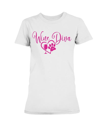 Shirts White / XS Winey Bitches Co New "Wine Diva 2" Ultra Ladies T-Shirt WineyBitchesCo