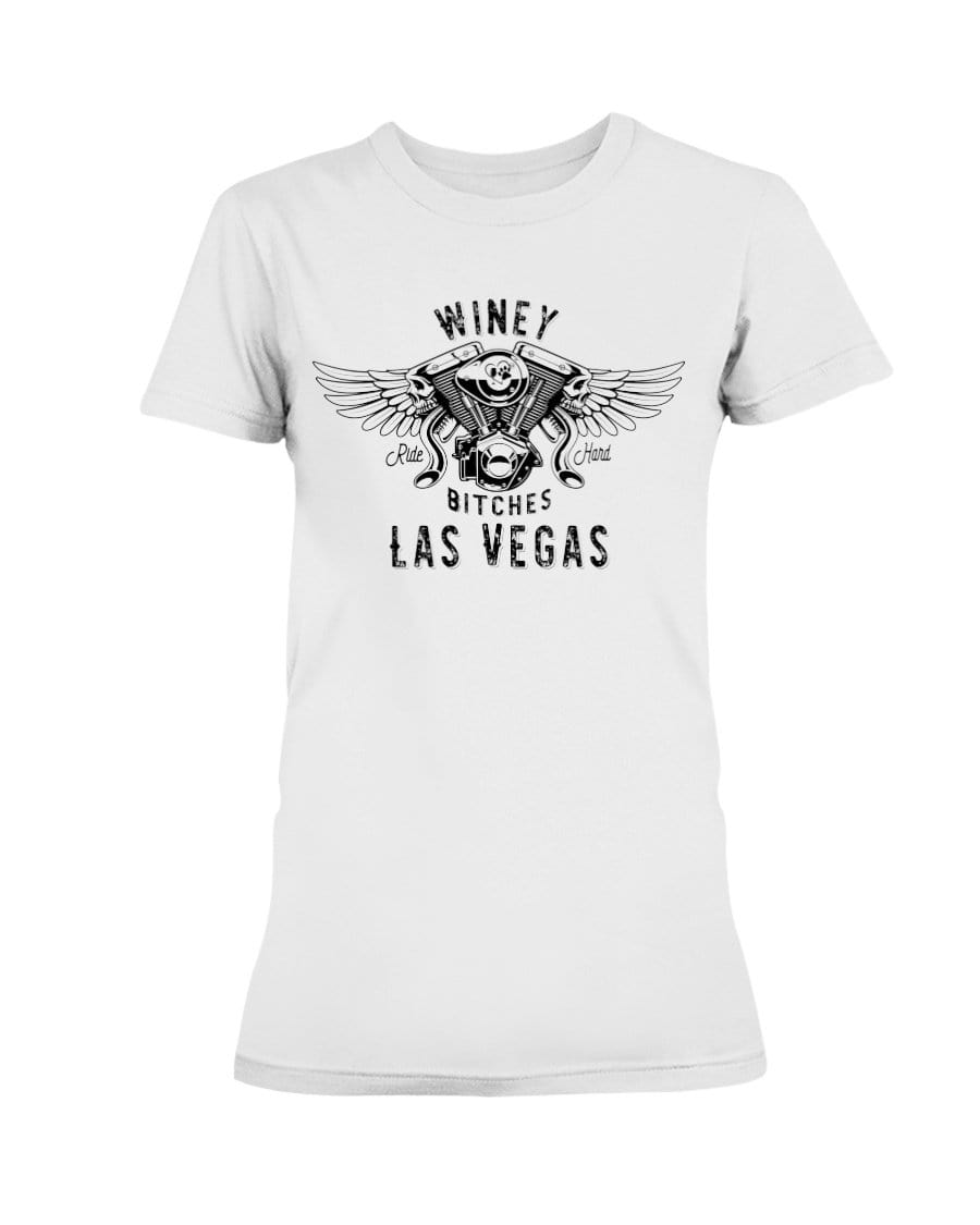 Shirts White / XS Winey Bitches Co "Ride Hard Las Vegas" Ultra Ladies T-Shirt-Blk Ltrs WineyBitchesCo