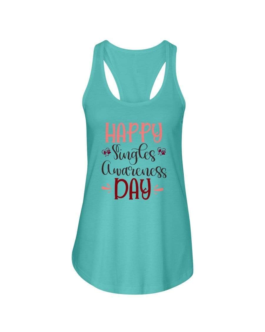 Shirts Winey Bitches Co "Happy Single Awareness Day" Ladies Racerback Tank Top* WineyBitchesCo