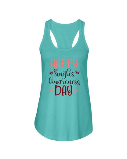 Shirts Winey Bitches Co "Happy Single Awareness Day" Ladies Racerback Tank Top* WineyBitchesCo