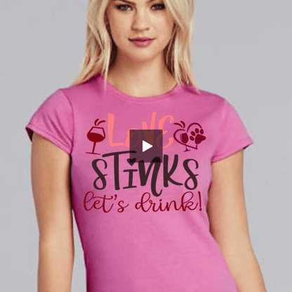 Shirts Winey Bitches Co "Valentine Wishes And Puppy Dog Kisses" (Heart) Ladies Missy T-Shirt WineyBitchesCo