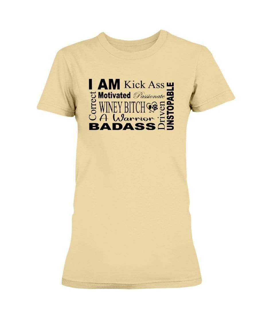 Shirts Yellow Haze / XS Winey Bitches Co "I Am Motivated" Black Lettering- Ultra Ladies T-Shirt WineyBitchesCo