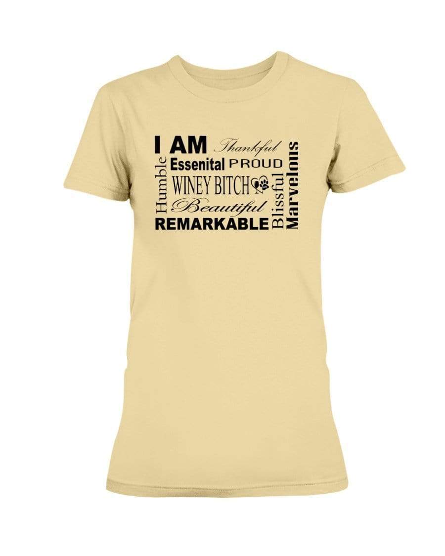 Shirts Yellow Haze / XS Winey Bitches Co "I Am Proud" Black Lettering- Ultra Ladies T-Shirt WineyBitchesCo