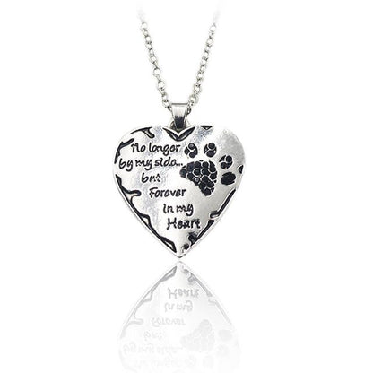 style3 Winey Bitches Co Pet Necklace "no longer by my side, but forever in my heart" paw claw Shape Pendant Necklace WineyBitchesCo