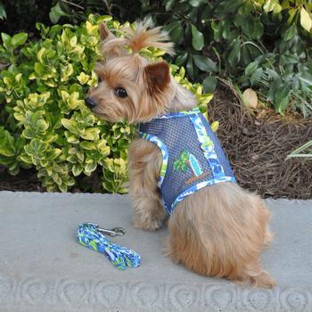 Cool Mesh Dog Harness with Leash - Surfboard Blue and Green - Ocean Blue and Palms - Winey Bitches - Wine- Women- K9's