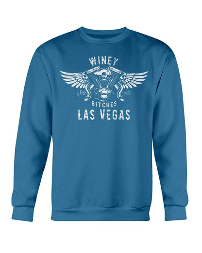 Sweatshirts Antique Sapphire / S Winey Bitches "Ride Hard Las Vegas" Sweatshirt - Crew-Wht Lettering WineyBitchesCo