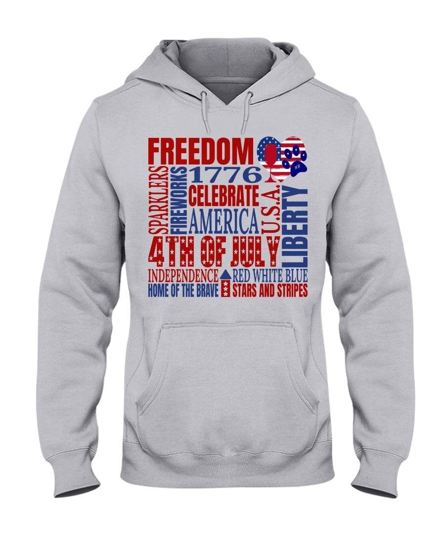 Sweatshirts Ash / S Winey Bitches Co "Celebrate America" 50/50 Hoodie WineyBitchesCo