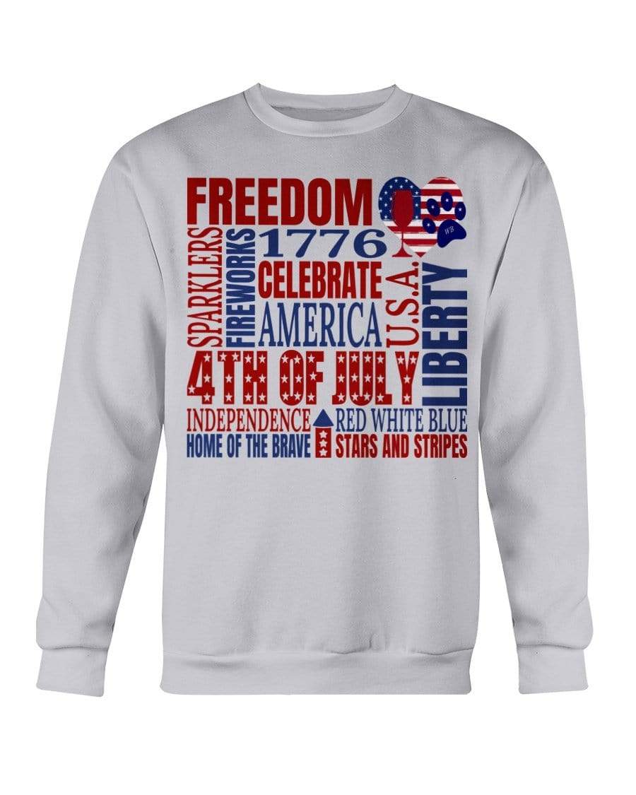 Sweatshirts Ash / S Winey Bitches Co "Celebrate America" Sweatshirt - Crew WineyBitchesCo