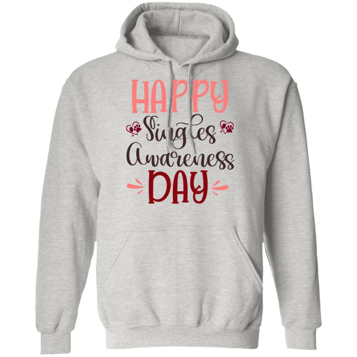 Sweatshirts Ash / S Winey Bitches Co "Happy Single Awareness Day" Pullover Hoodie 8 oz. WineyBitchesCo