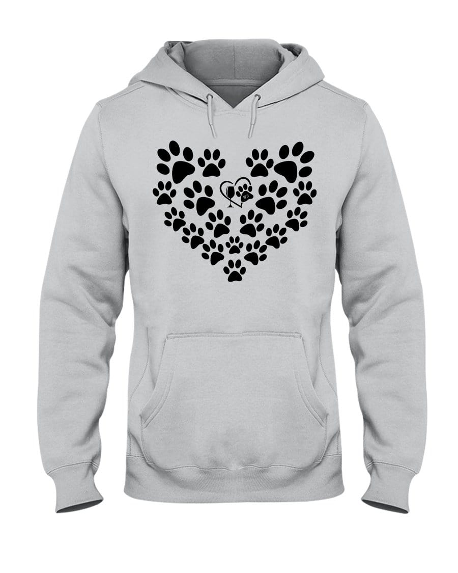 Sweatshirts Ash / S Winey Bitches Co Heart Paws (Black) 50/50 Hoodie WineyBitchesCo