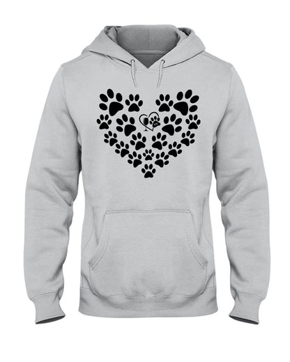 Sweatshirts Ash / S Winey Bitches Co Heart Paws (Black) 50/50 Hoodie WineyBitchesCo