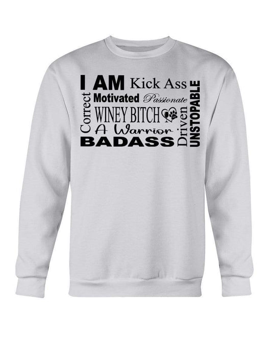 Sweatshirts Ash / S Winey Bitches Co "I Am Motivated" Black Lettering- Sweatshirt - Crew WineyBitchesCo