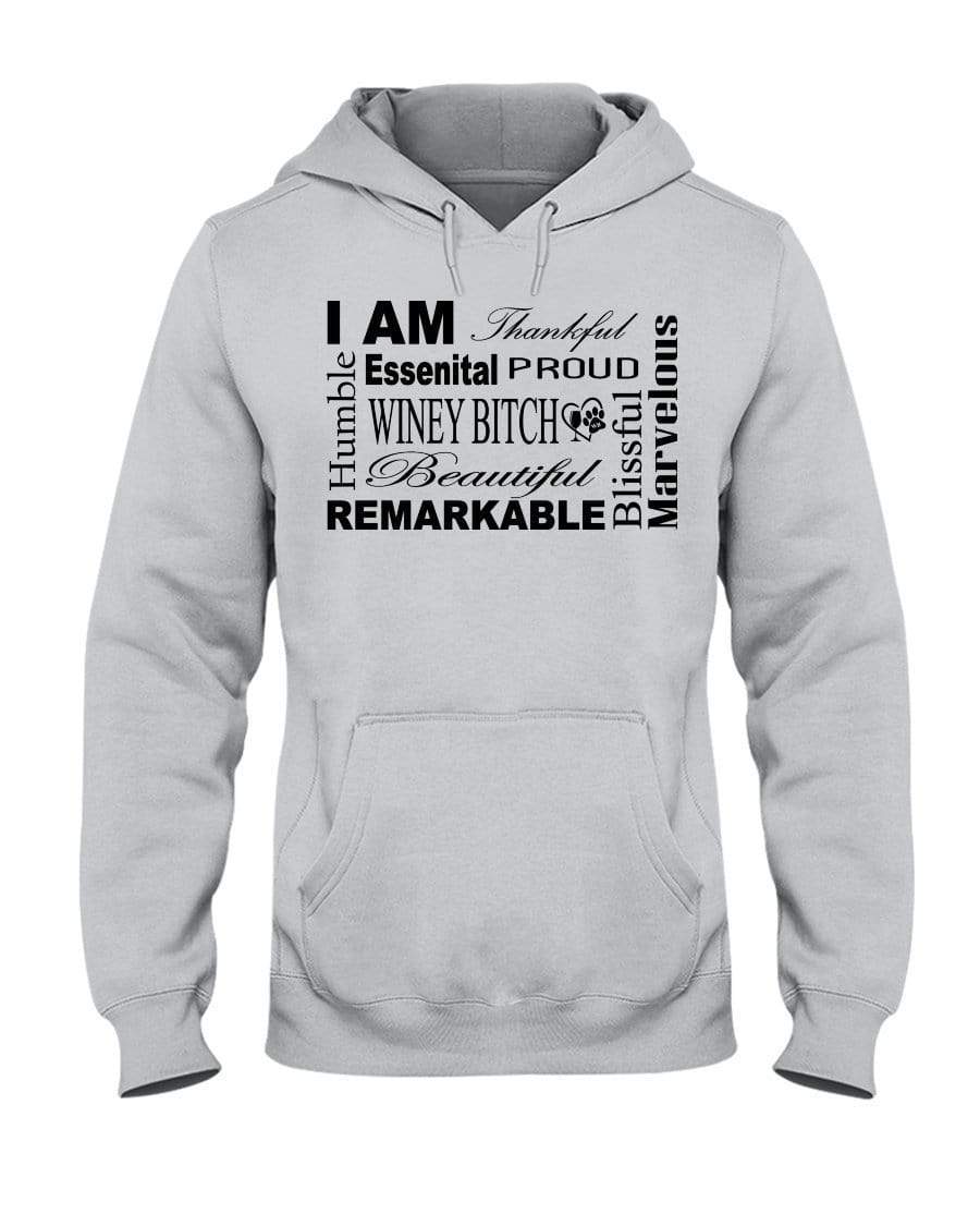 Sweatshirts Ash / S Winey Bitches Co "I Am Proud" Black Lettering- 50/50 Hoodie WineyBitchesCo