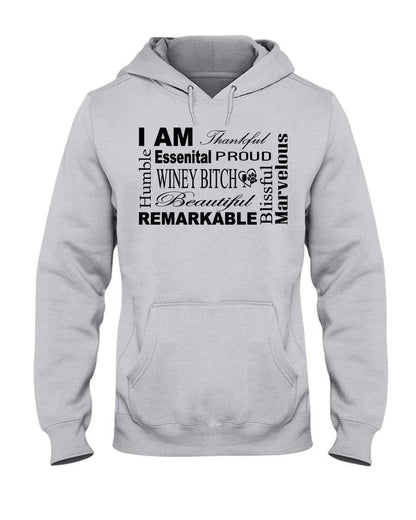 Sweatshirts Ash / S Winey Bitches Co "I Am Proud" Black Lettering- 50/50 Hoodie WineyBitchesCo
