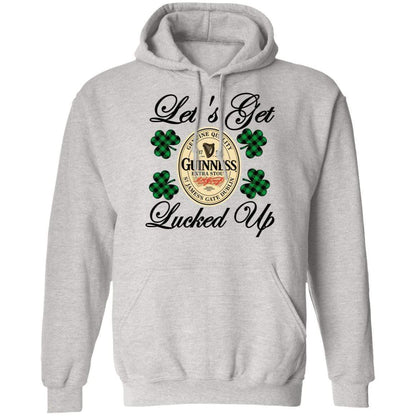 Sweatshirts Ash / S Winey Bitches Co "Let's Get Lucked Up" Guinness Pullover Hoodie 8 oz. WineyBitchesCo