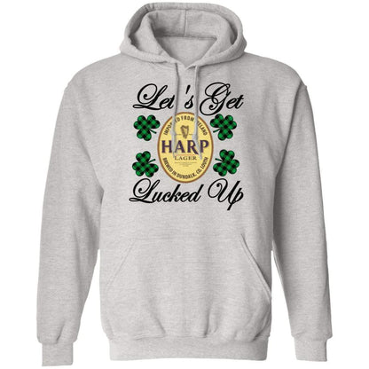 Sweatshirts Ash / S Winey Bitches Co "Let's Get Lucked Up" Harp Pullover Hoodie 8 oz. WineyBitchesCo