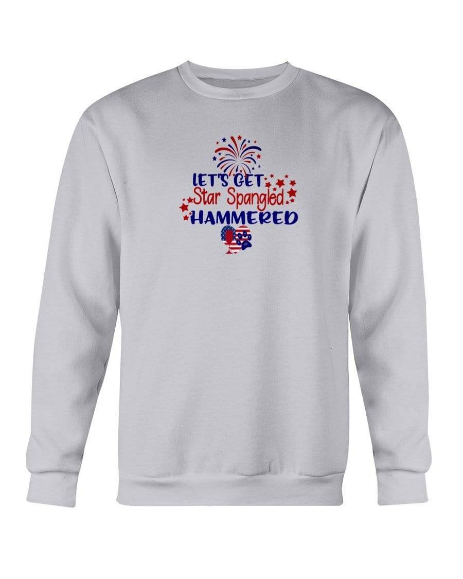 Sweatshirts Ash / S Winey Bitches Co "Let's Get Star Spangled Hammered" Sweatshirt - Crew WineyBitchesCo
