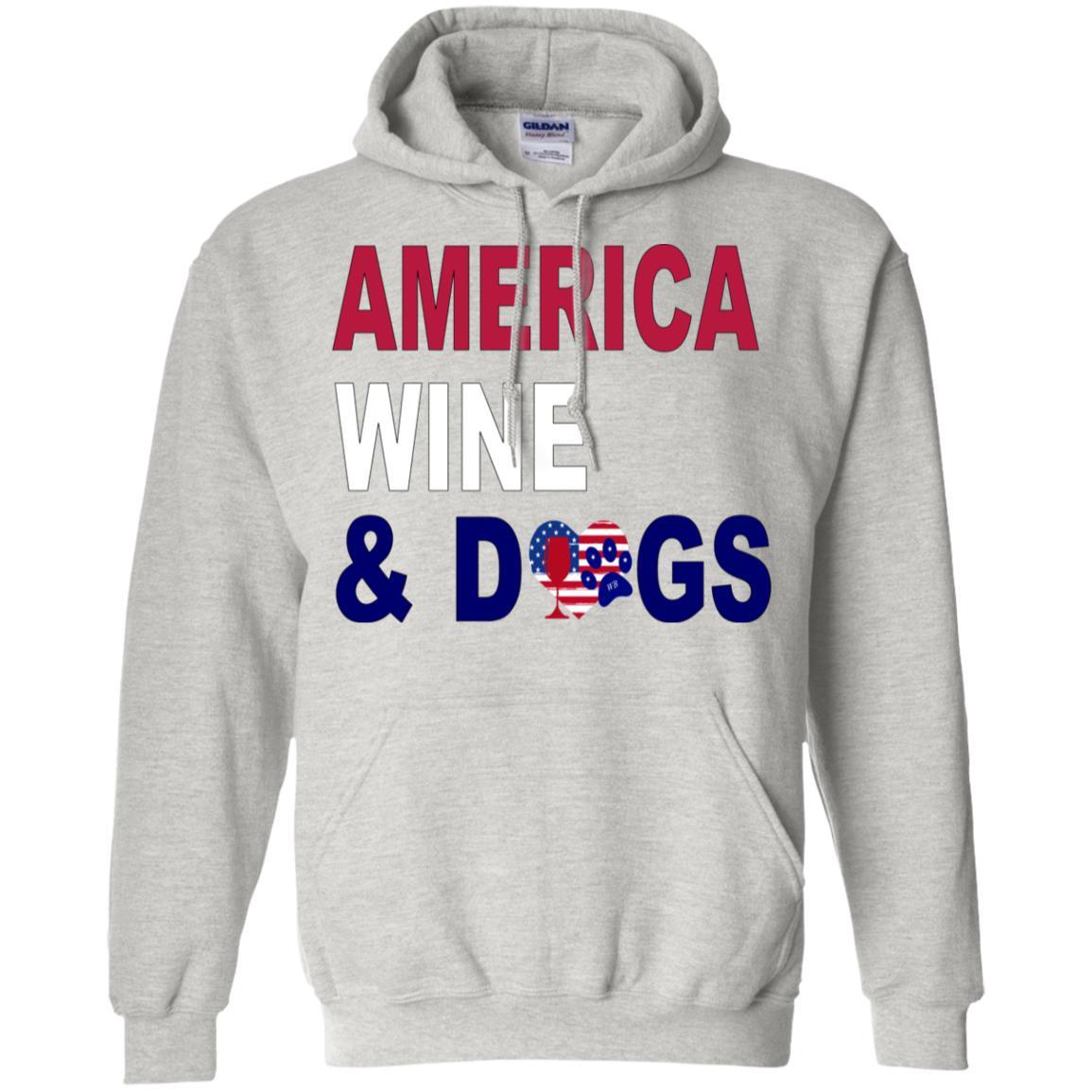 Sweatshirts Ash / S WineyBitches.Co America Wine & Dogs Pullover Hoodie 8 oz. WineyBitchesCo