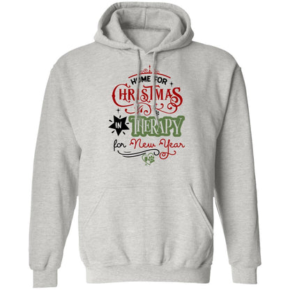 Sweatshirts Ash / S WineyBitches.Co "Home For Christmas, In Therapy For New Years" Pullover Hoodie 8 oz. WineyBitchesCo