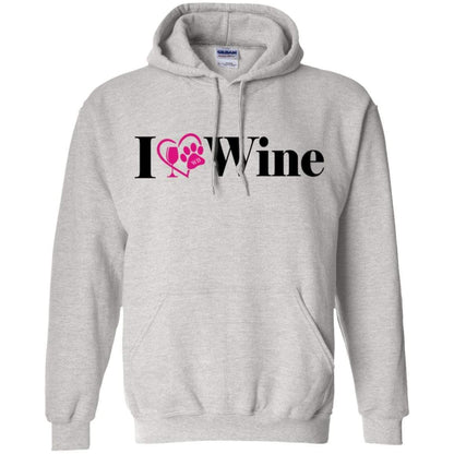 Sweatshirts Ash / S WineyBitches.Co "I Love Wine" Gildan Pullover Hoodie 8 oz. WineyBitchesCo