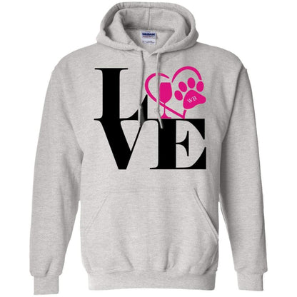 Sweatshirts Ash / S WineyBitches.Co "Love Paw 2" Pullover Hoodie 8 oz. WineyBitchesCo