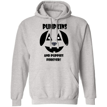 Sweatshirts Ash / S WineyBitches.Co "Pumpkins and Puppies Forever" Halloween Collection Pullover Hoodie 8 oz. WineyBitchesCo