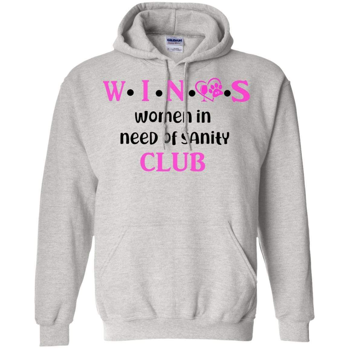 Sweatshirts Ash / S WineyBitches.Co WINOS Club Pullover Hoodie 8 oz. (Pink Lettering) WineyBitchesCo
