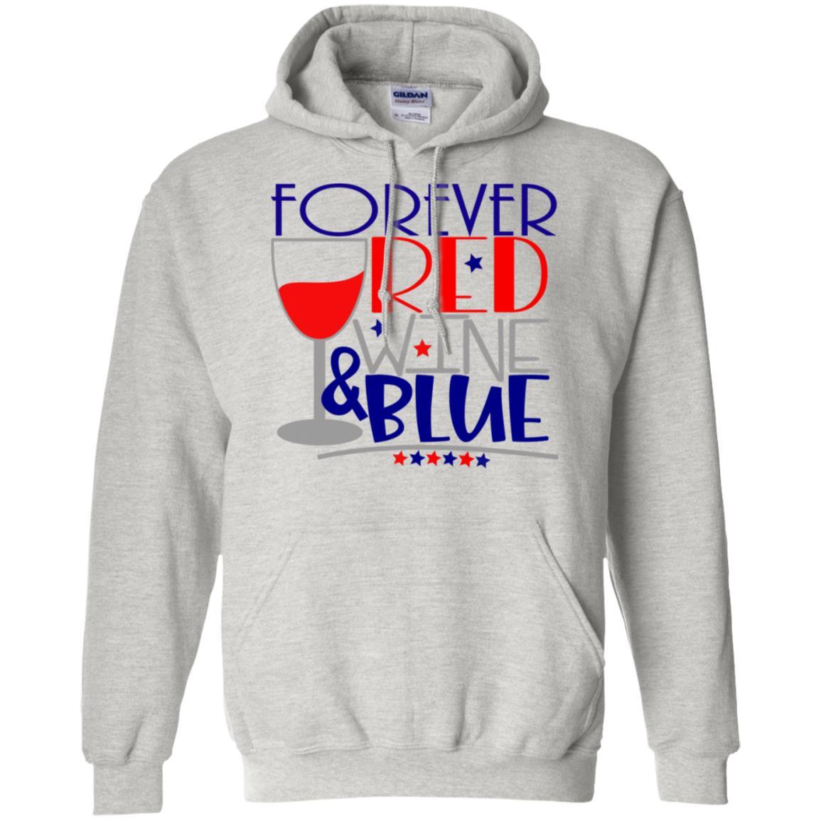 Sweatshirts Ash / S WineyBitches.CoForever Red Wine & Blue Pullover Hoodie 8 oz. WineyBitchesCo