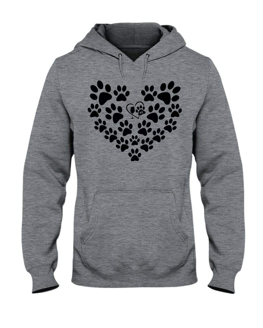 Sweatshirts Athletic Heather / S Winey Bitches Co Heart Paws (Black) 50/50 Hoodie WineyBitchesCo