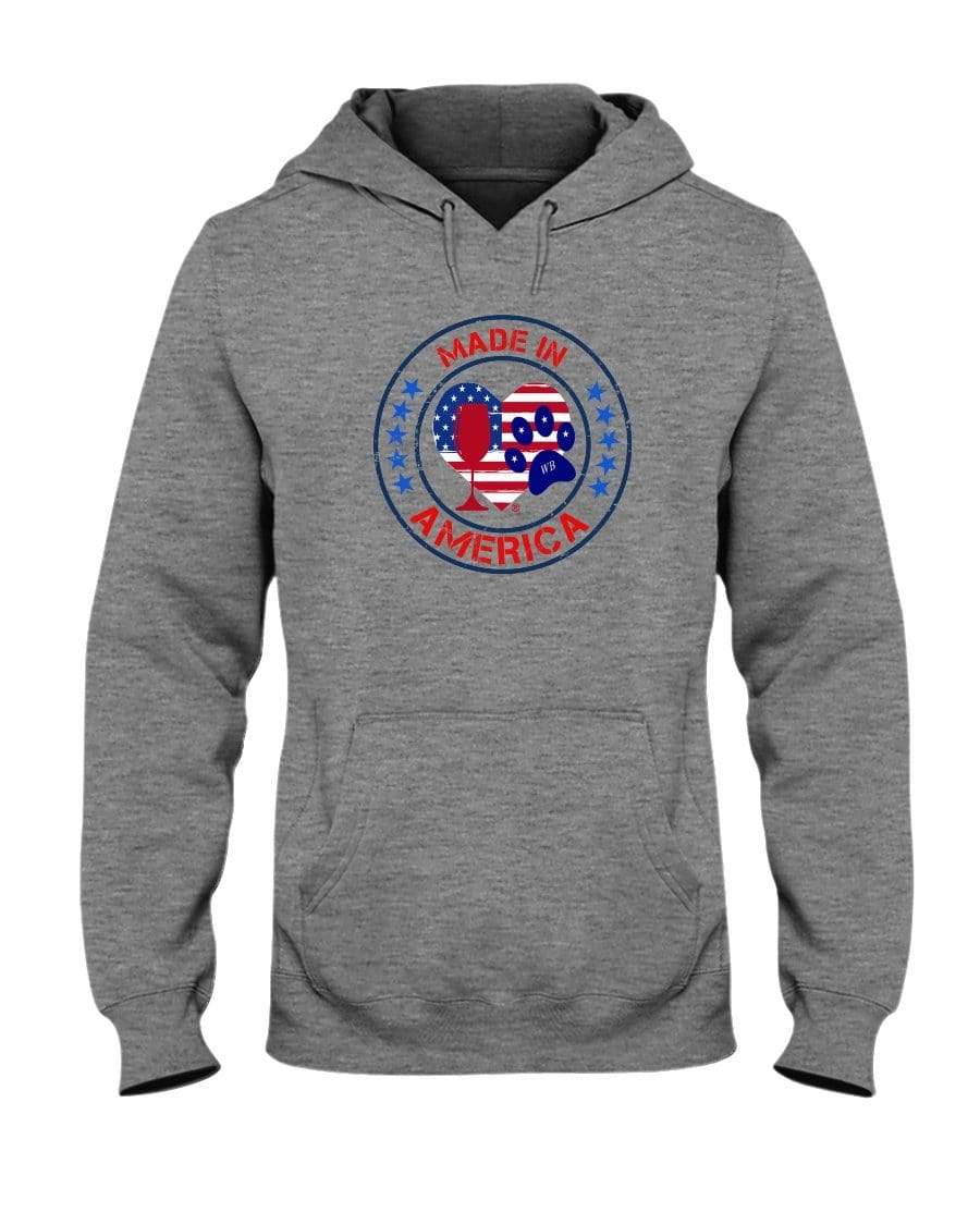 Sweatshirts Athletic Heather / S Winey Bitches Co "Made In America" 50/50 Hoodie WineyBitchesCo
