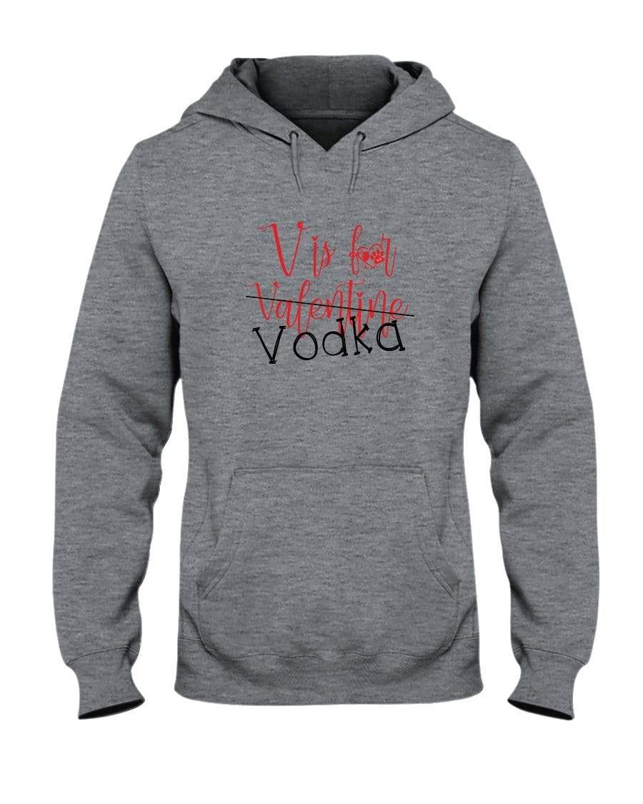Sweatshirts Athletic Heather / S Winey Bitches Co "V is for Vodka" 50/50 Unisex Hoodie WineyBitchesCo