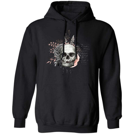 Sweatshirts Black / S Winey Bitches Co Floral Skull Design #4 Pullover Hoodie 8 oz. WineyBitchesCo