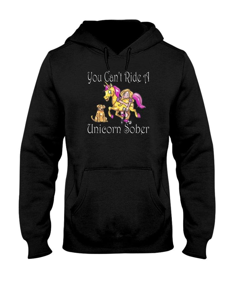Sweatshirts Black / S Winey Bitches Co "You Can't Ride A Unicorn Sober" 50/50 Hoodie WineyBitchesCo