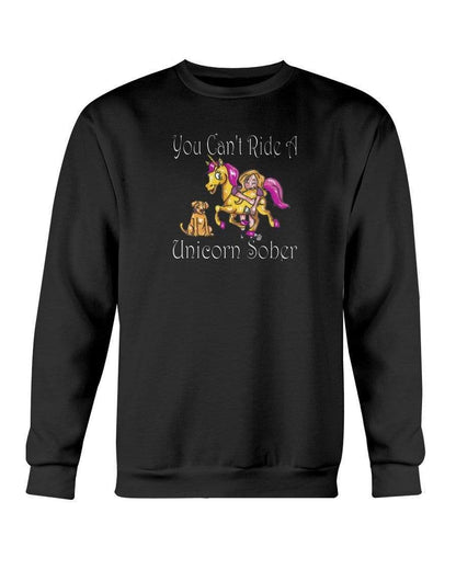 Sweatshirts Black / S Winey Bitches Co "You Can't Ride A Unicorn Sober" Sweatshirt - Crew WineyBitchesCo