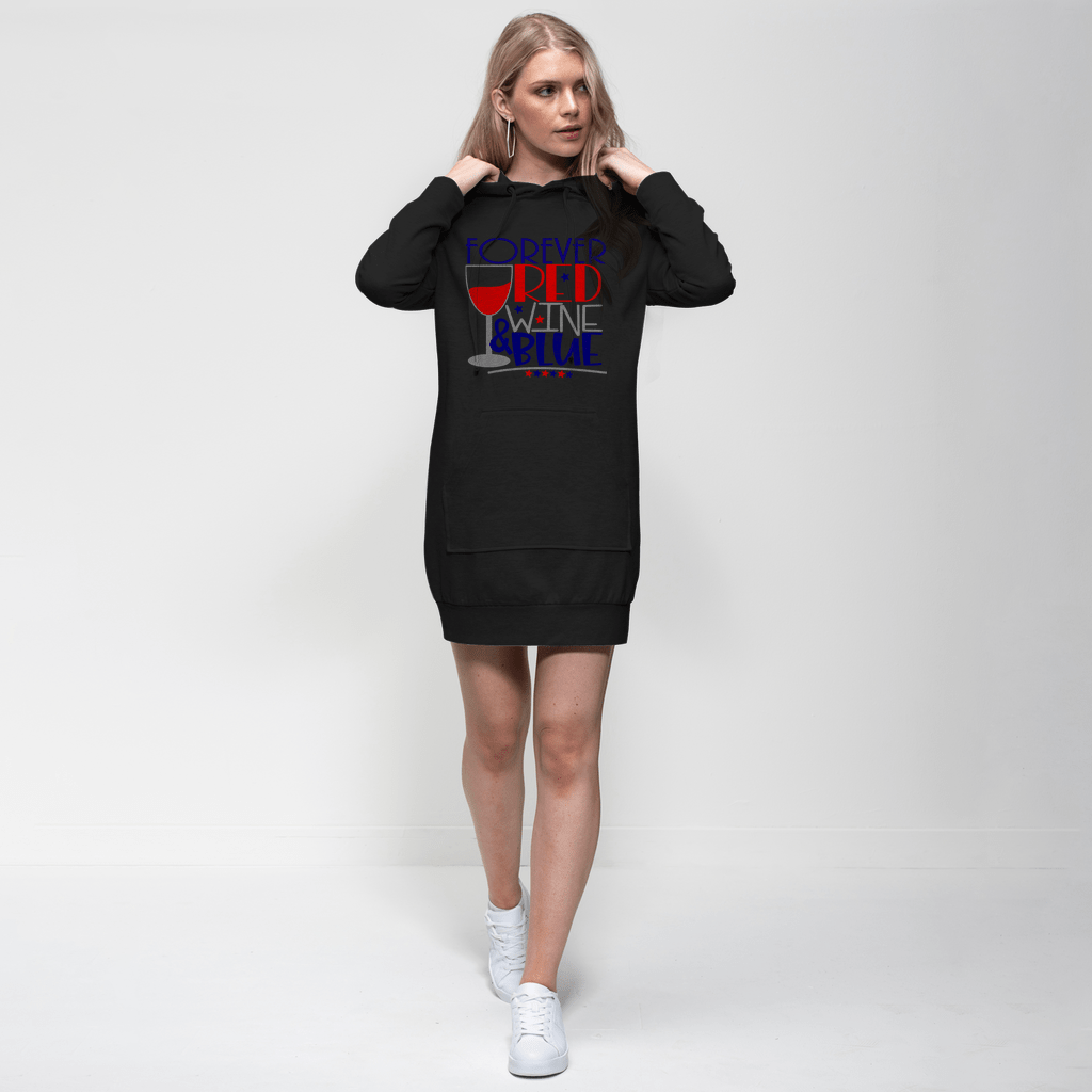 Sweatshirts Black / XS WineyBitches.Co Forever Red Wine Blue Premium Adult Hoodie Dress WineyBitchesCo