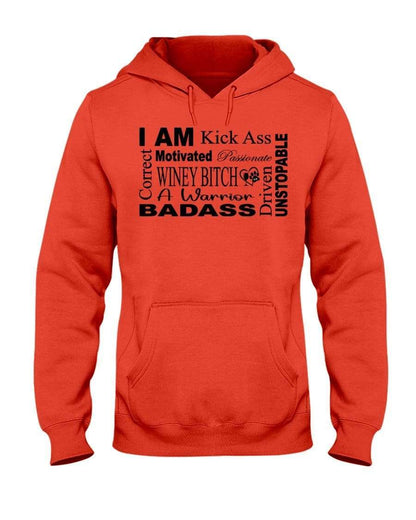Sweatshirts Burnt Orange / S Winey Bitches Co "I Am Motivated" Black Lettering-50/50 Hoodie WineyBitchesCo