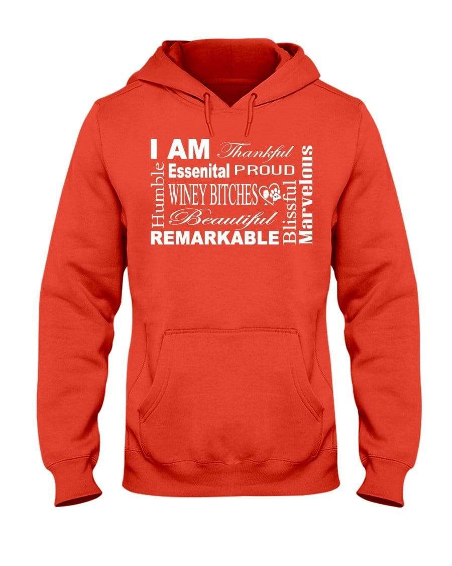 Sweatshirts Burnt Orange / S Winey Bitches Co "I Am Proud" White Lettering- 50/50 Hoodie WineyBitchesCo