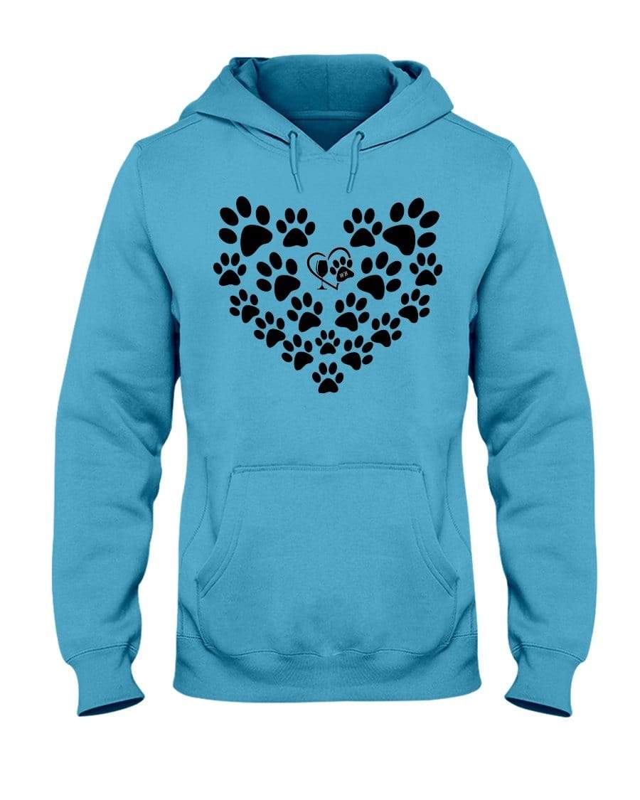 Sweatshirts California Blue / S Winey Bitches Co Heart Paws (Black) 50/50 Hoodie WineyBitchesCo