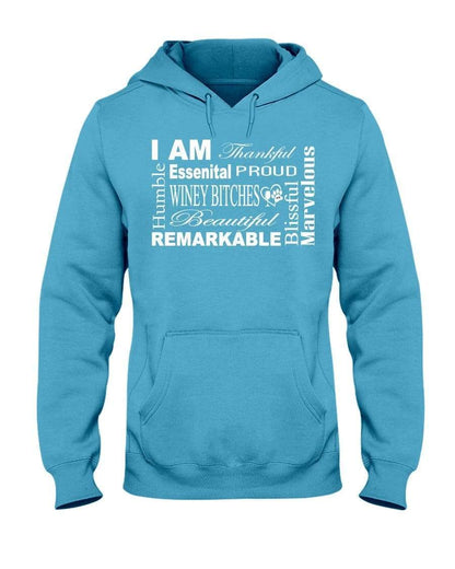Sweatshirts California Blue / S Winey Bitches Co "I Am Proud" White Lettering- 50/50 Hoodie WineyBitchesCo