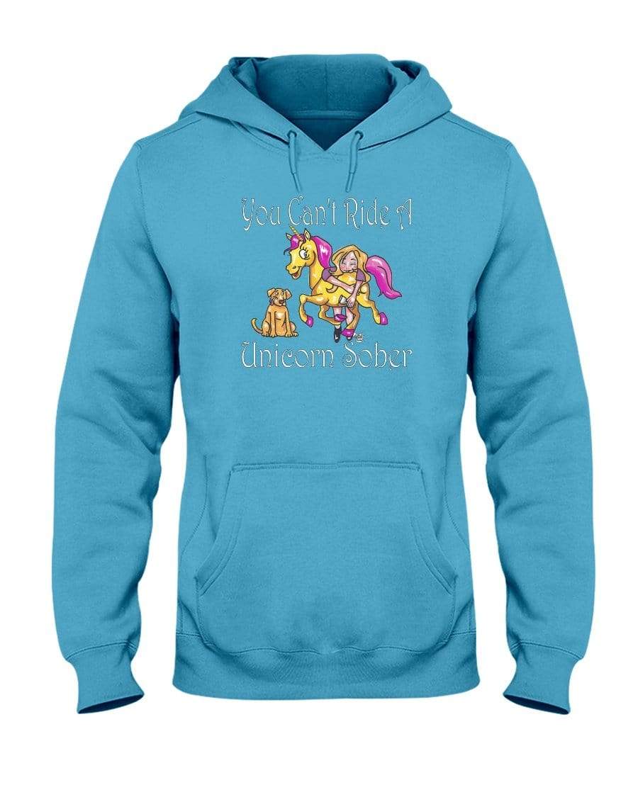 Sweatshirts California Blue / S Winey Bitches Co "You Can't Ride A Unicorn Sober" 50/50 Hoodie WineyBitchesCo