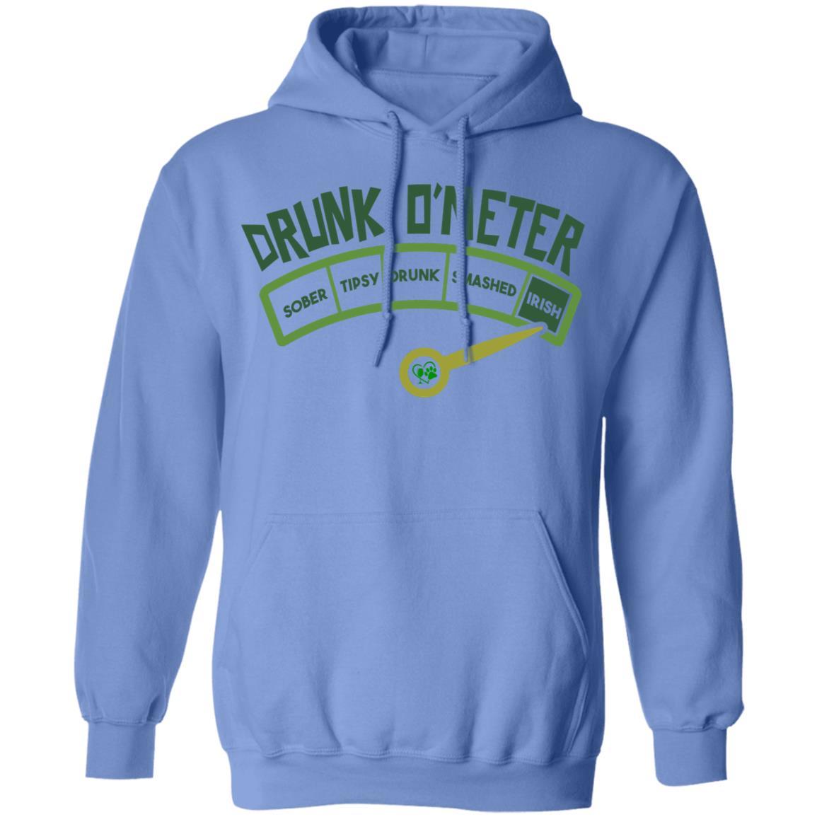 Sweatshirts Carolina Blue / S Winey Bitches Co  "Irish Drunk O'Meter" Pullover Hoodie 8 oz. WineyBitchesCo
