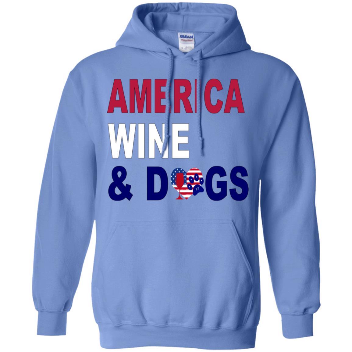 Sweatshirts Carolina Blue / S WineyBitches.Co America Wine & Dogs Pullover Hoodie 8 oz. WineyBitchesCo